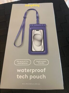 heyday Purple Waterproof Tech Pouch with Lanyard